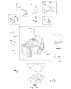 697740 Diagram and Parts List for 697740  Briggs and Stratton Engine